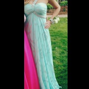 Light Blue Cach’e Floor Length Dress